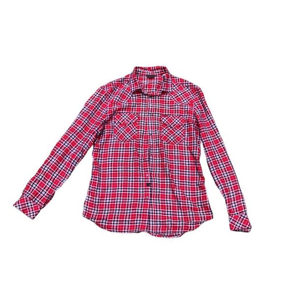 Vintage Diesel Jeans Flannel Button Up Shirt XL Red Pattern Shirt - Picture 5 of 10